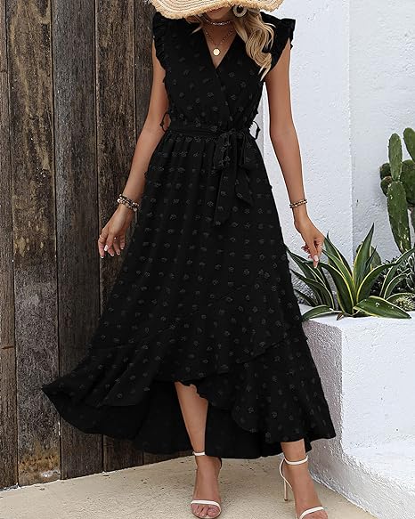 Elegant Geplooide Jurk Amanda Stippenpatroon