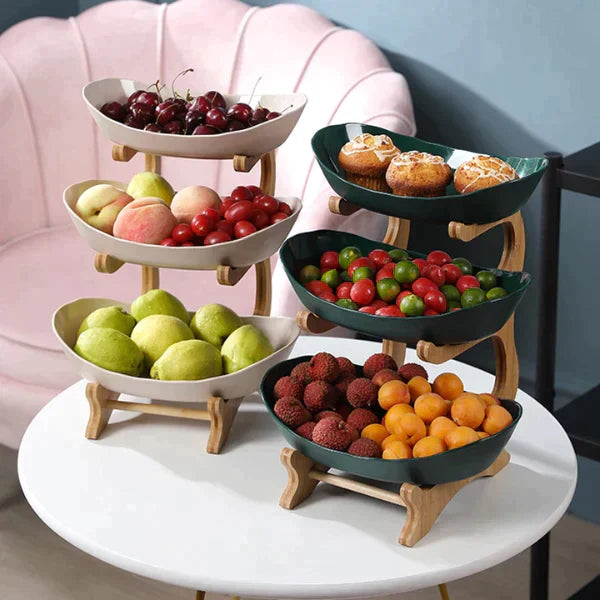 Elegante 3-laags fruitstandaard serveerschaal