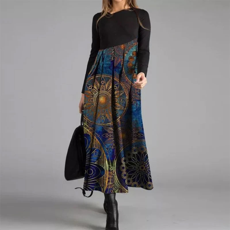 Elegante A-Lijn Jurk met Lange Mouwen