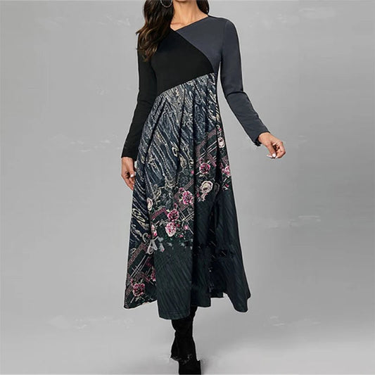Elegante A-Lijn Jurk met Lange Mouwen