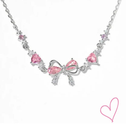 Elegante Armband met Roze Kristallen Strik
