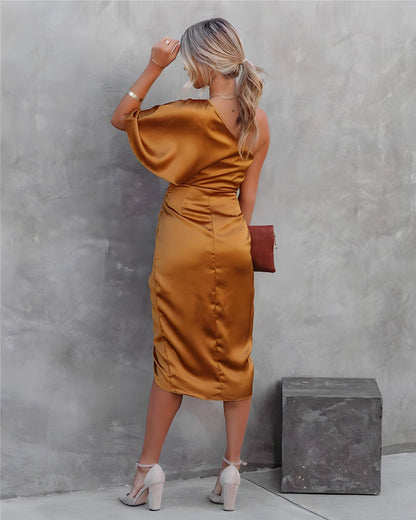 Elegante Asymmetrische Off-Shoulder Jurk