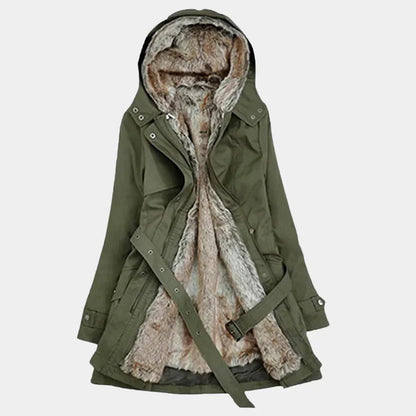 Elegante Dames Winterparka met Bontvoering