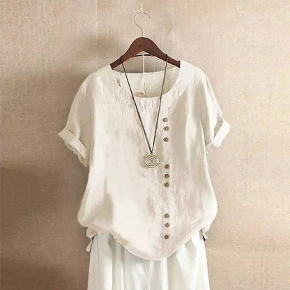 Elegante Katoenen Blouse met Knoopdetails