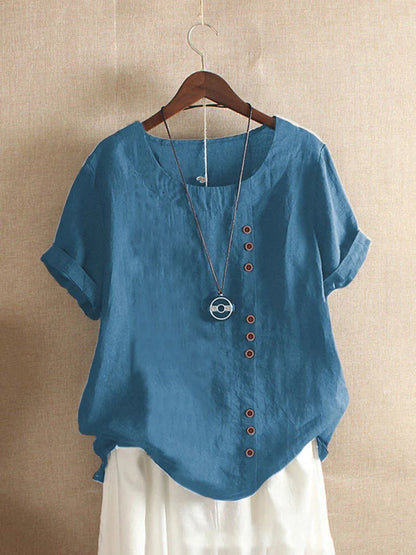 Elegante Katoenen Blouse met Knoopdetails