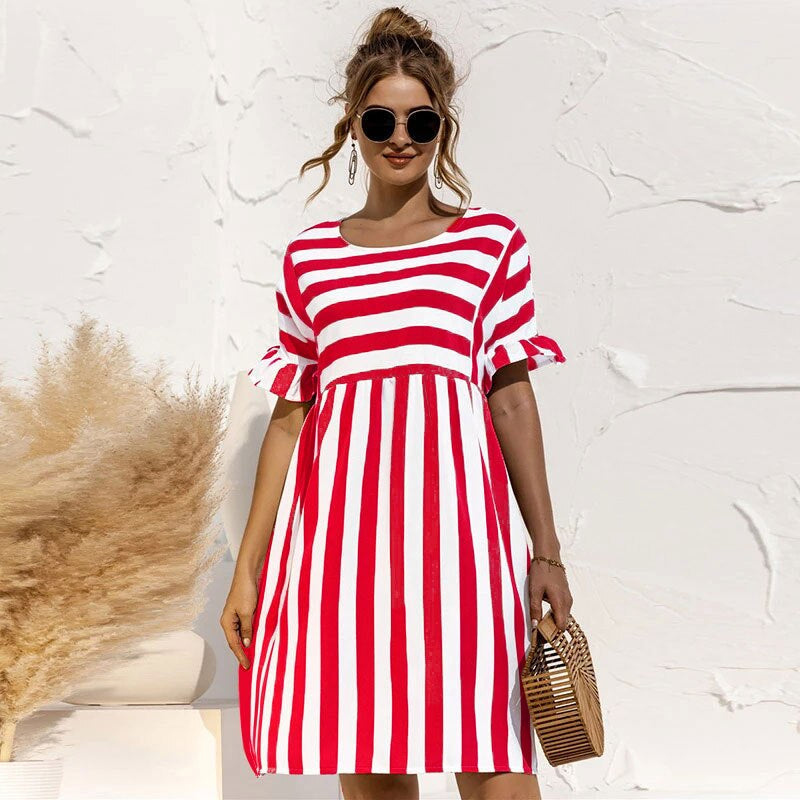 Elegante Maxi Jurk met Patchworkdetails