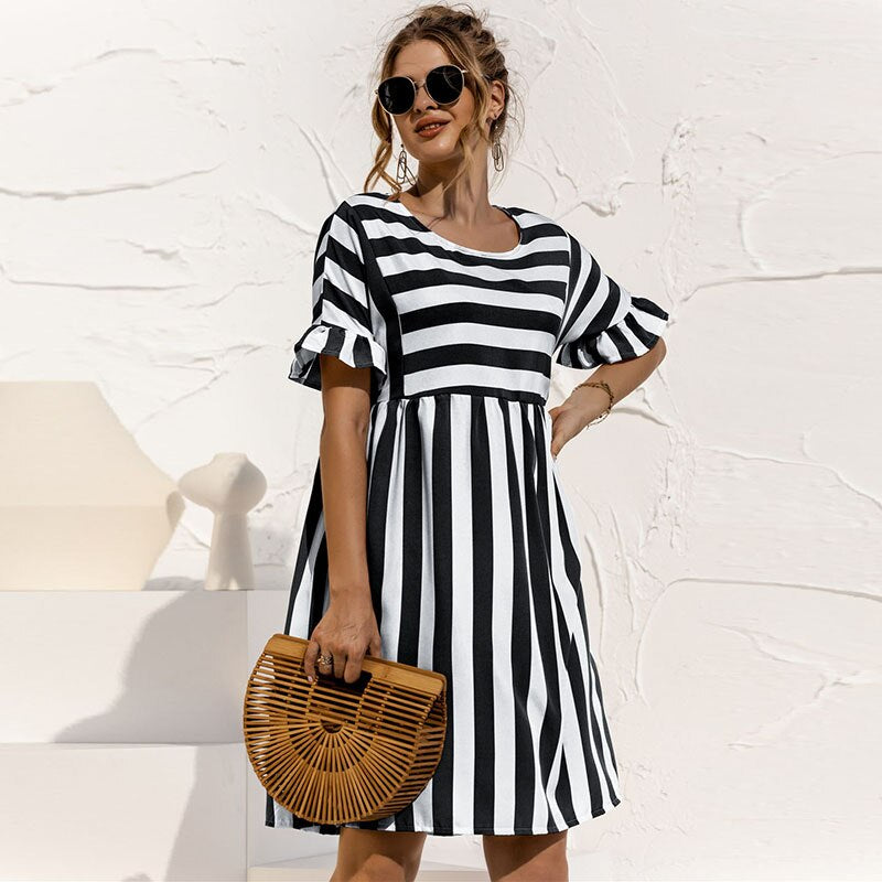 Elegante Maxi Jurk met Patchworkdetails
