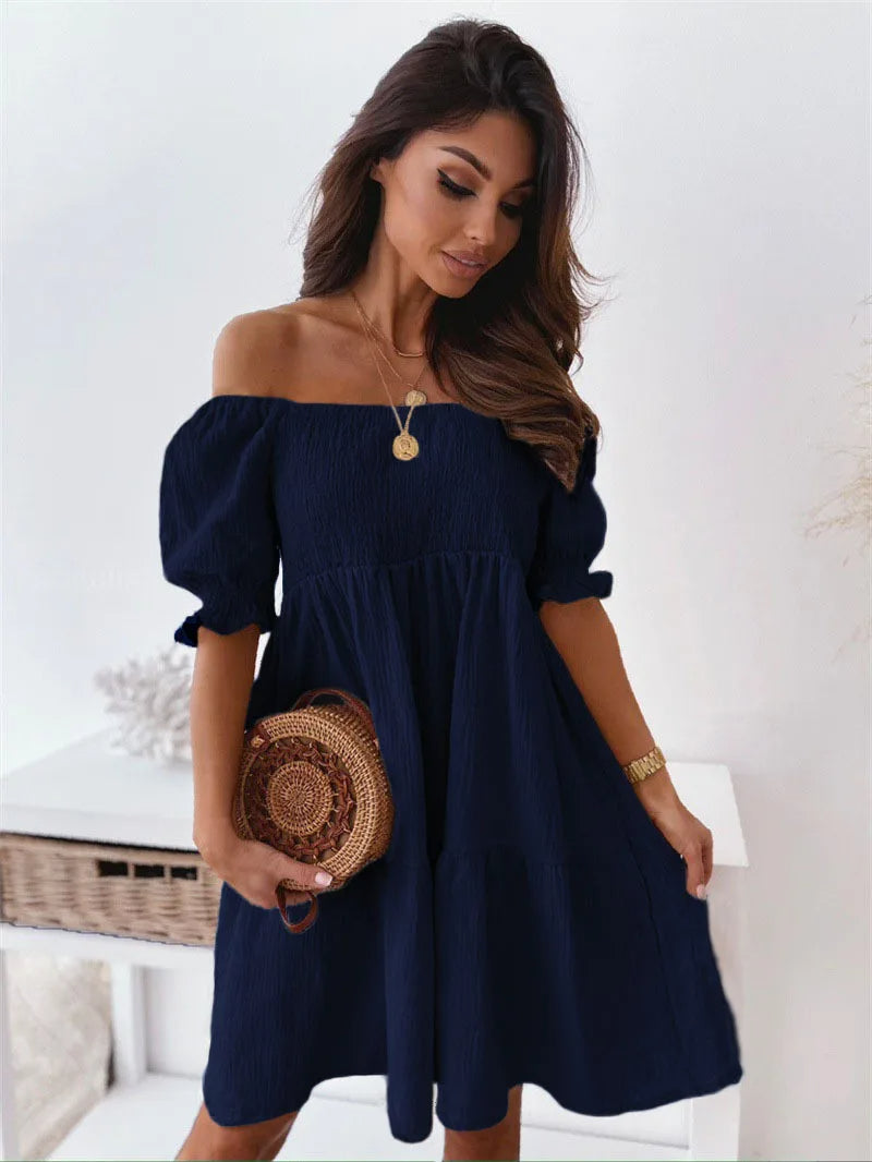 Elegante One-Shoulder Zomerjurk Met Plooien