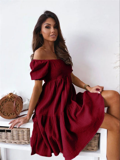 Elegante One-Shoulder Zomerjurk Met Plooien