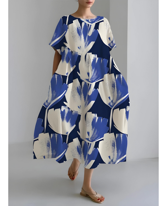 Elegante Susanne Jurk met Ronde Hals