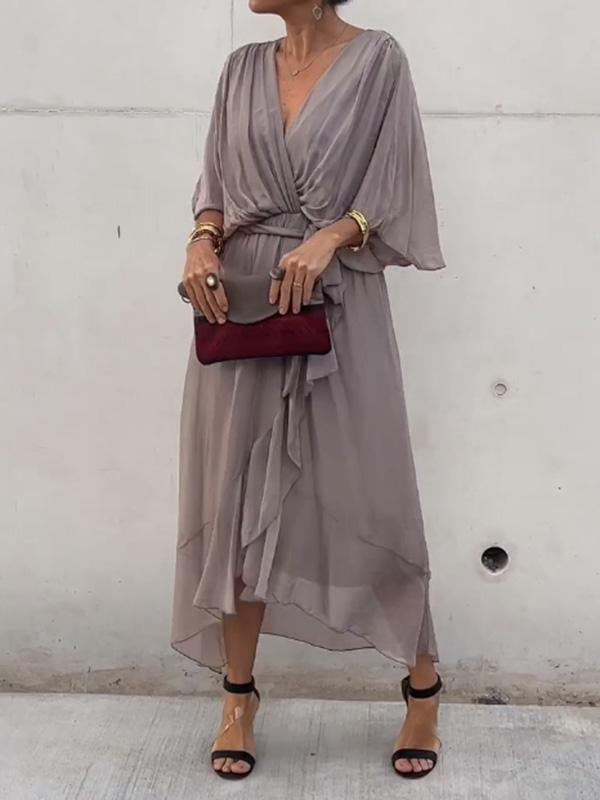 Elegante V-hals Jurk Thyra