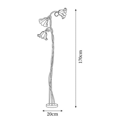 Elegante Vloerlamp Armando - Metalen met Bloemen