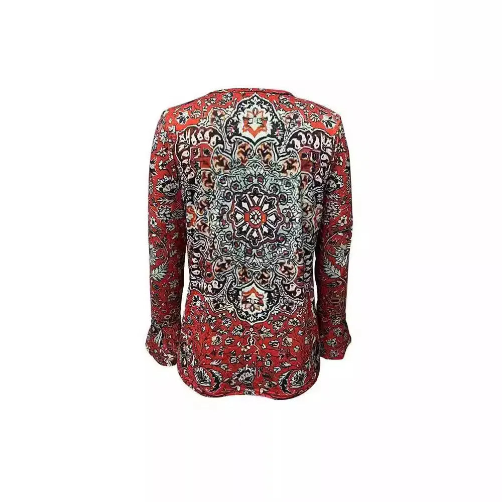Elina Voorjaars-T-shirt met Tie-Dye V-hals