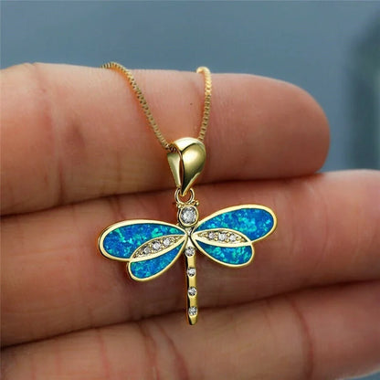 Enrica Dragonfly Gouden Opaal Halsketting Dames