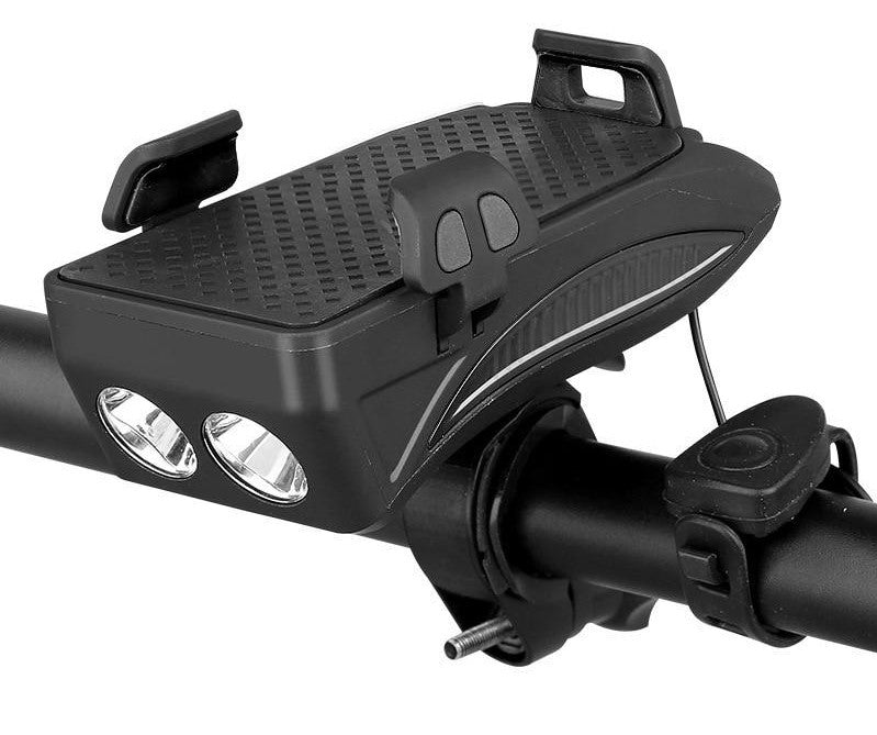 Fietshouder met Powerbank, Licht en Claxon