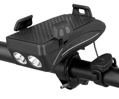 Fietshouder met Powerbank, Licht en Claxon