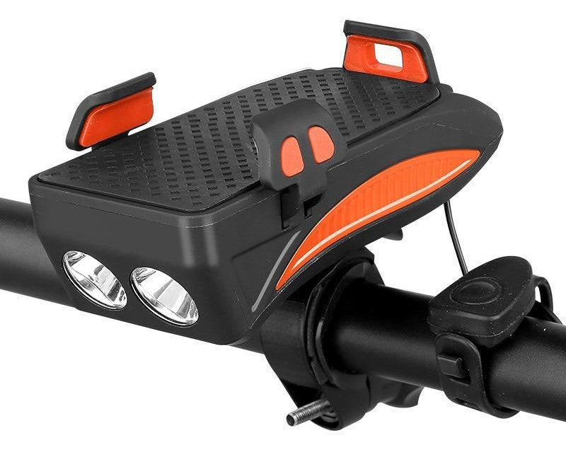 Fietshouder met Powerbank, Licht en Claxon