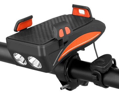 Fietshouder met Powerbank, Licht en Claxon