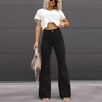 Flared Damesbroek met Hoge Taille