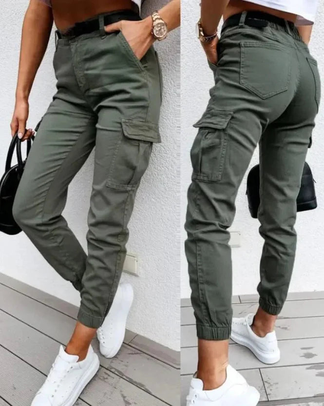 Fosca Dames Cargobroek Stretch Hoge Taille