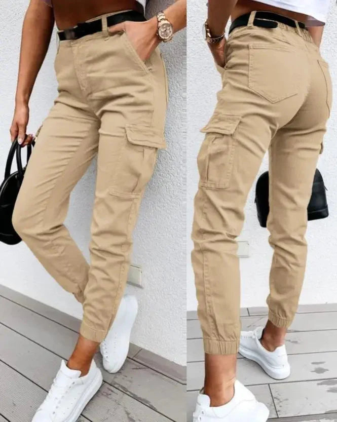 Fosca Dames Cargobroek Stretch Hoge Taille