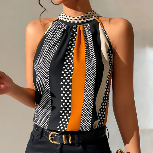 Galatea Geometrische Halterblouse voor Dames