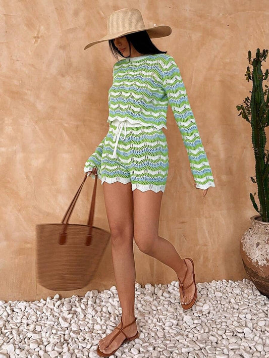 Gehaakte Strandset: Top & Short Cover-Up