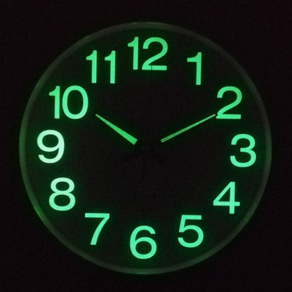 Geruisloze Wandklok Kansas City - Nachtverlichting 30 cm