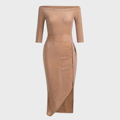 Gia Elegante Maxi Jurk met Glitterdetails
