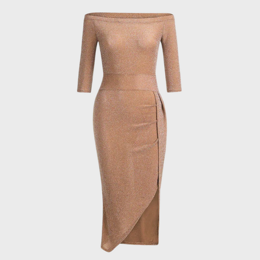 Gia Elegante Maxi Jurk met Glitterdetails
