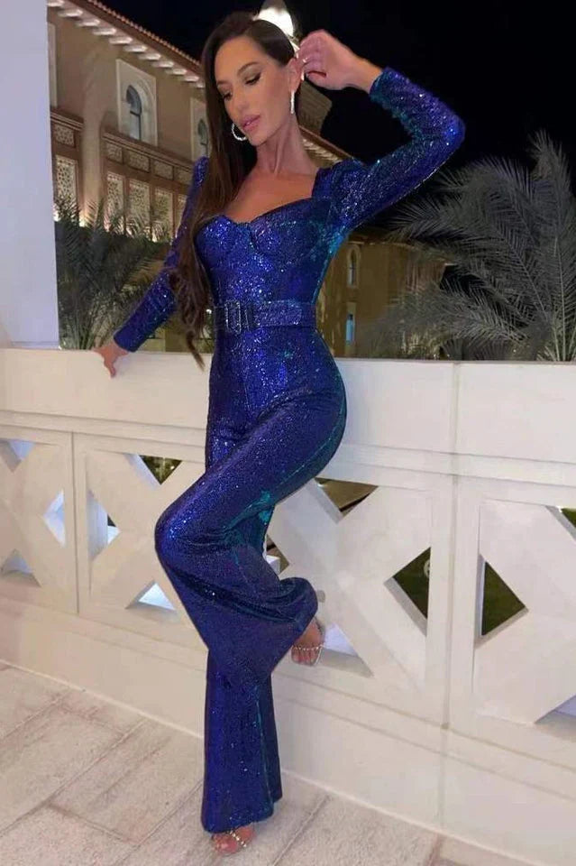 Glamoureuze Pailletten Jumpsuit voor Feestelijke Avonden