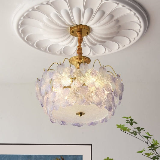 Glas-in-lood Hanglamp Bloemvormig - Costantino Vintage
