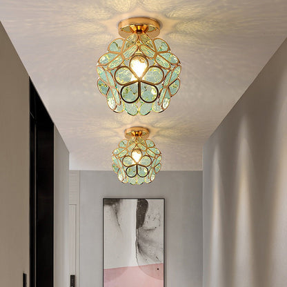 Glazen Bloemen Plafondlamp - Glas Met Bloemenontwerp