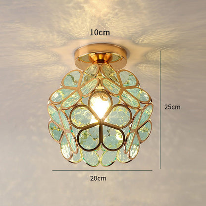 Glazen Bloemen Plafondlamp - Glas Met Bloemenontwerp
