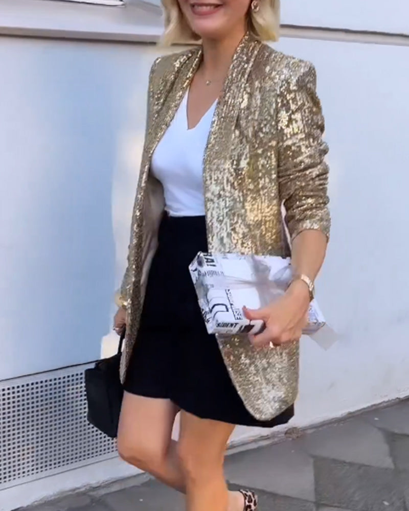Glitterjack Dames - Elegant Pailletten Colbert