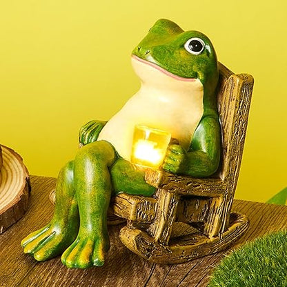 Gloeiende Kikker Tuinornament met Licht