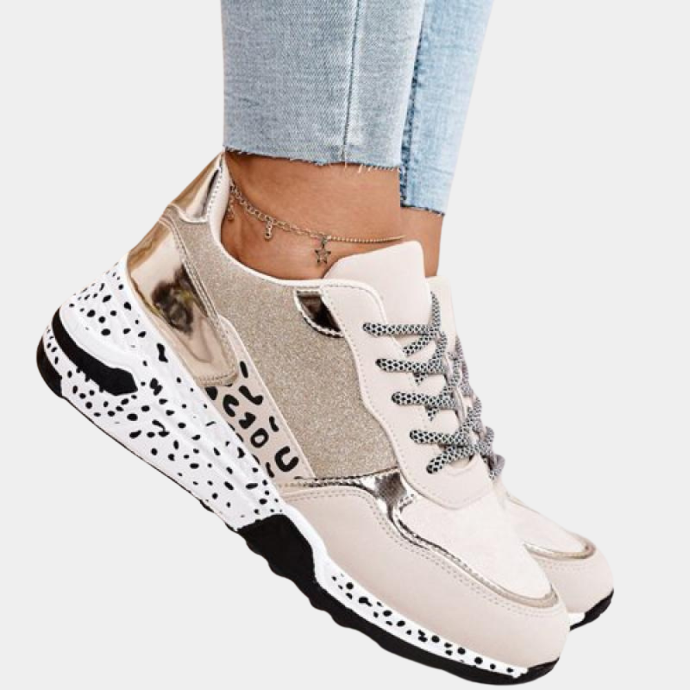 Gouden Glitter Sneakers voor Modebewuste Dames