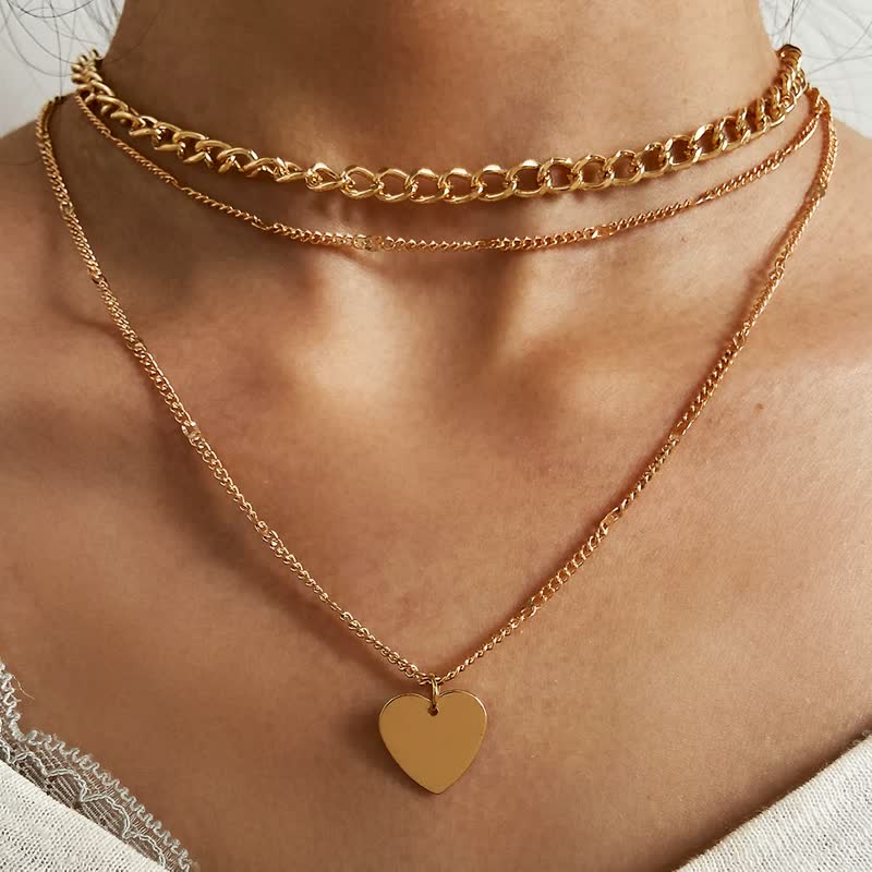 Goudkleurige Hart Ketting voor Dames