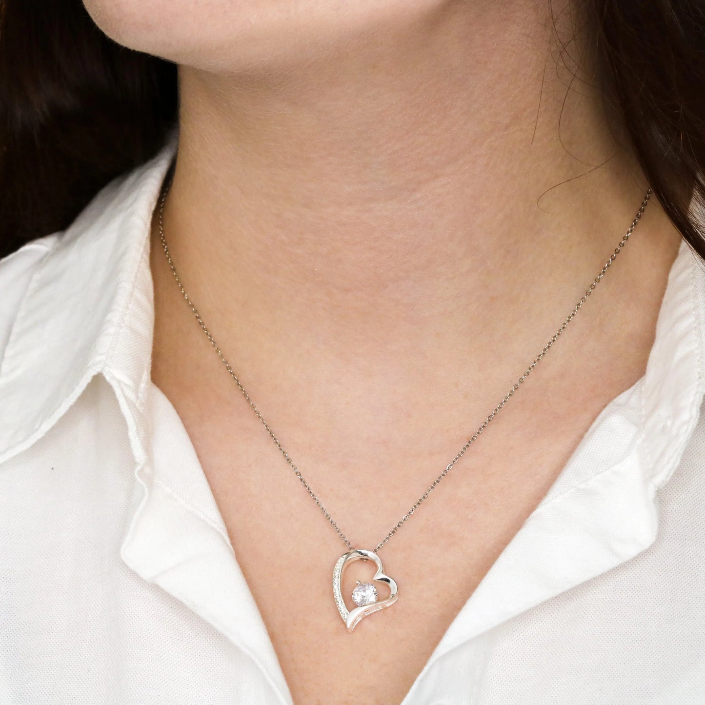 Hartvormige Rhinestone Hangerketting voor Vrouwen