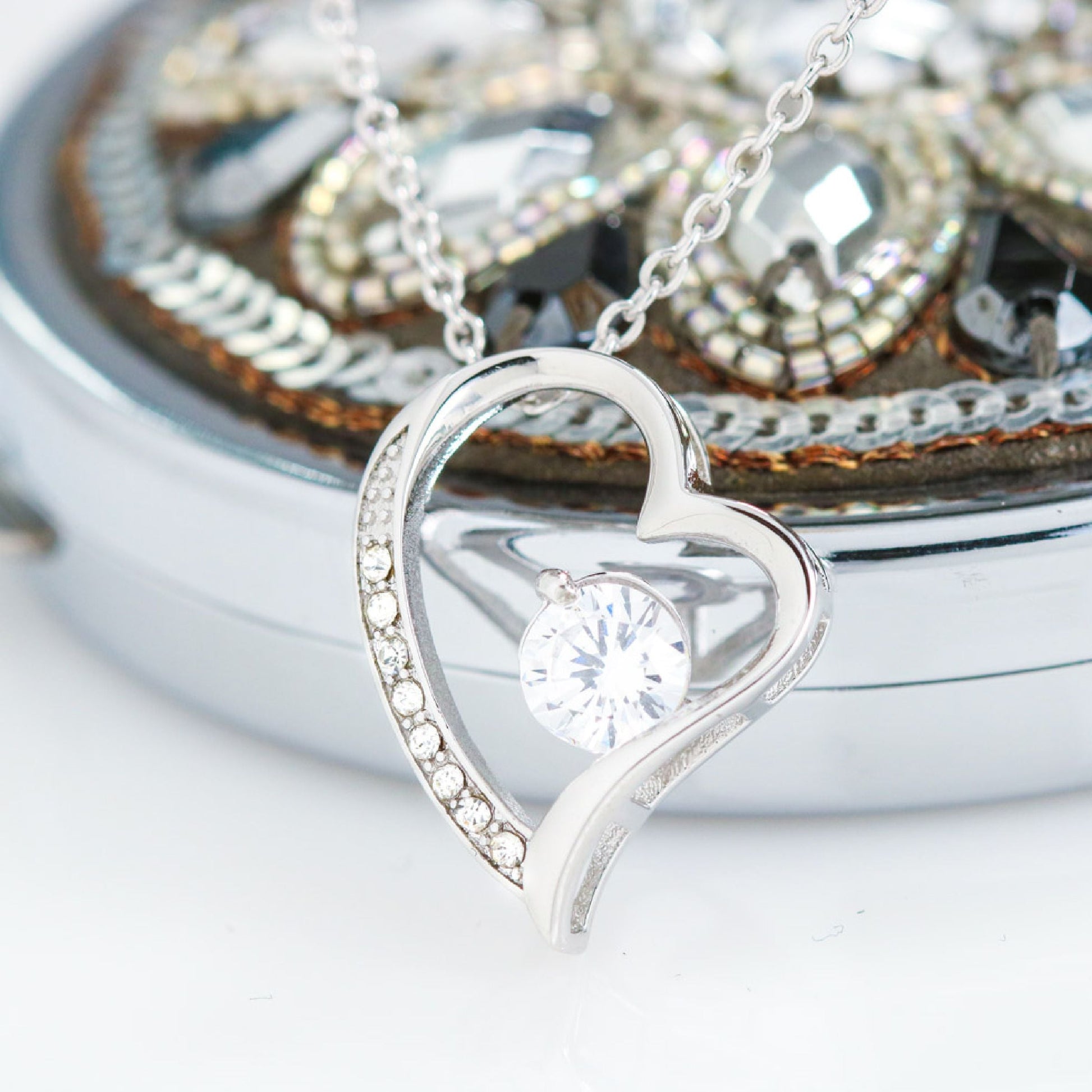 Hartvormige Rhinestone Hangerketting voor Vrouwen
