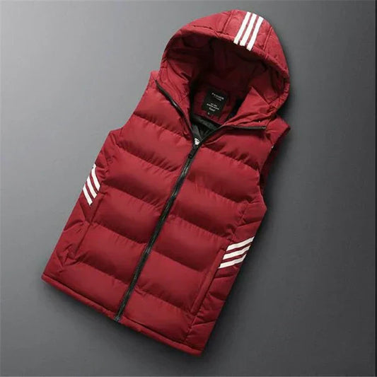 Heren Bodywarmer met Capuchon en Strepen