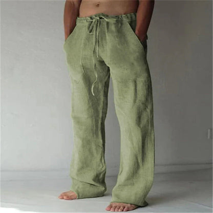 Heren Linnen Broek Lente Herfst Comfort