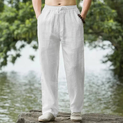 Heren Linnen Strandbroek Comfort Fit