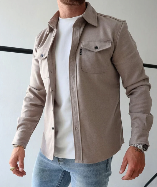Heren Longsleeve Overhemd met Borstzakken