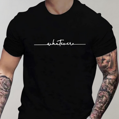 Heren T-shirt Ronde Hals Minimalistische Print