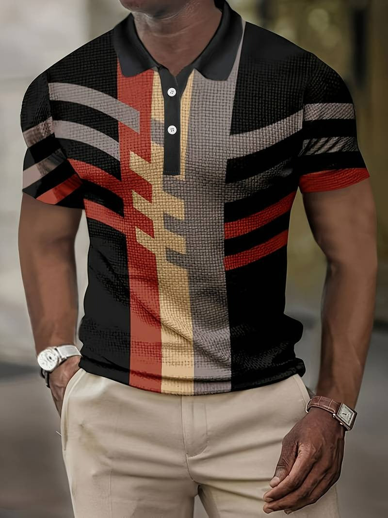 Heren Vintage Polo met 1/4 Knopen