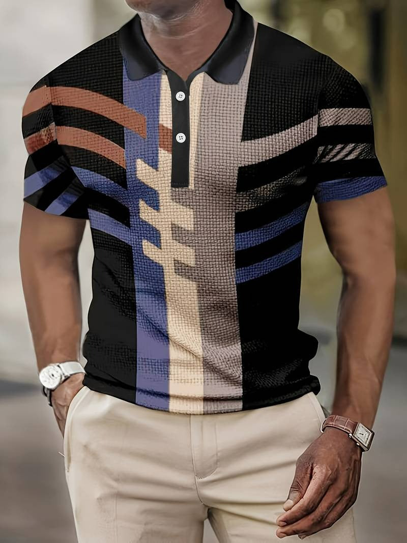 Heren Vintage Polo met 1/4 Knopen