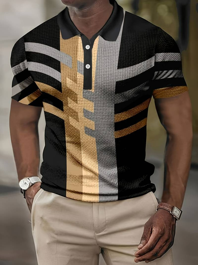 Heren Vintage Polo met 1/4 Knopen
