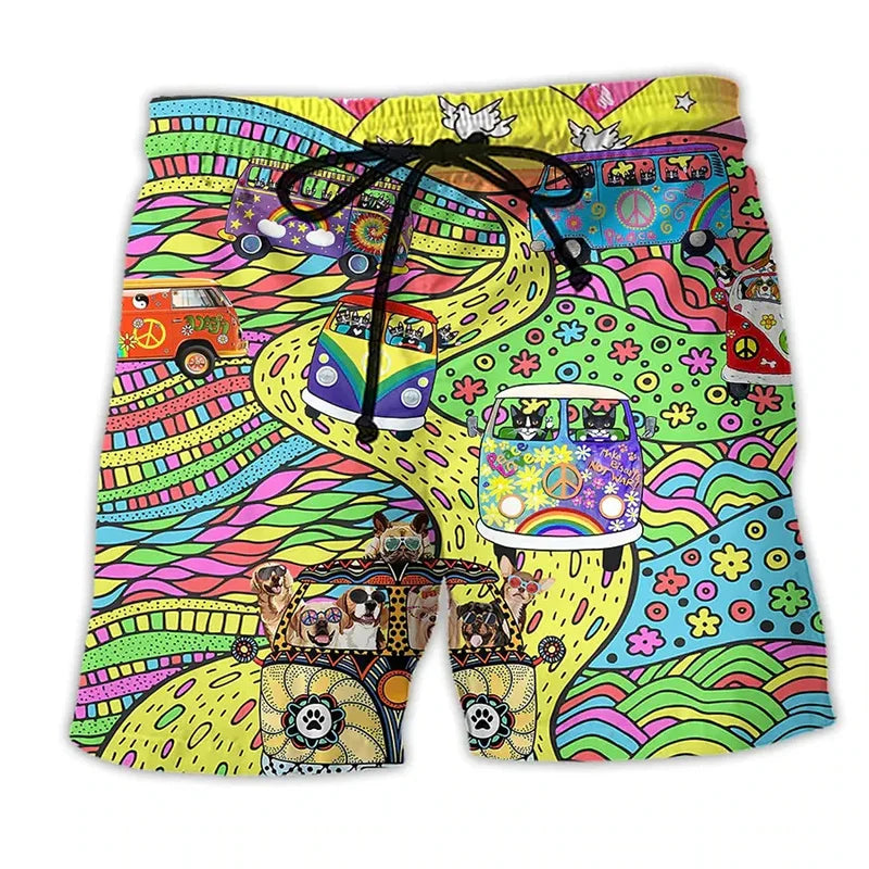 Heren Zwembroek Graffiti Design Zomerstijl