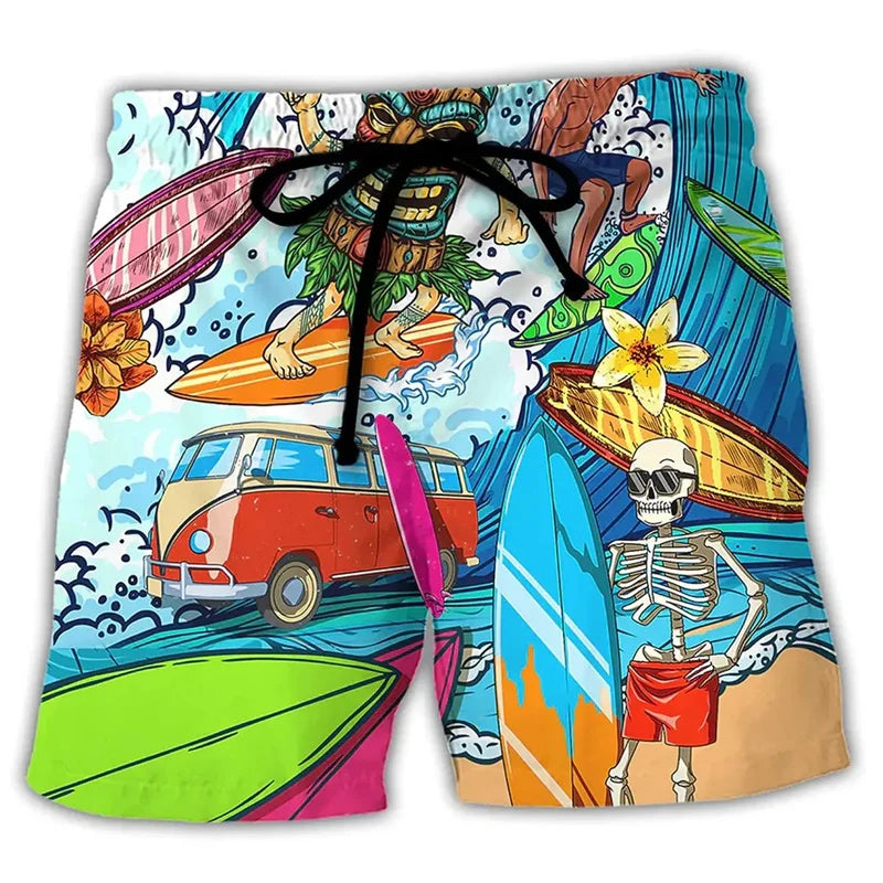 Heren Zwembroek Graffiti Design Zomerstijl